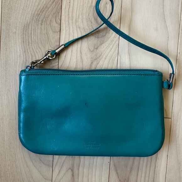 Y2K Teal Leather Mini Shoulder Bag – Buckle Detail - Picture 7 of 9